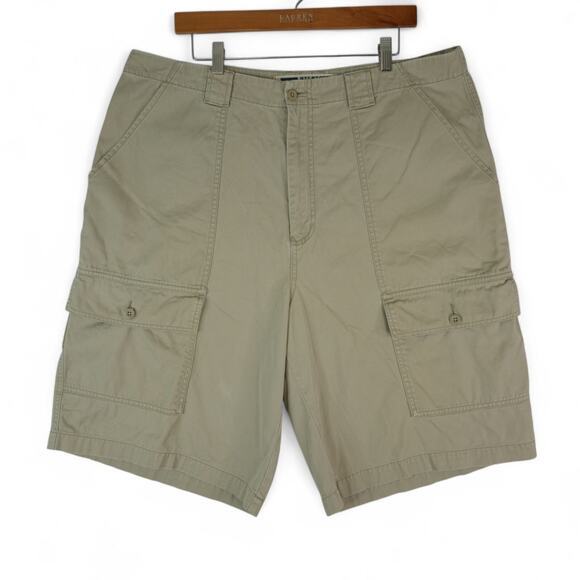 Vintage Tommy Hilfiger Shorts Mens 38x11.5 Tan Cargo Utility 90s Y2K Streetwear - Picture 1 of 9
